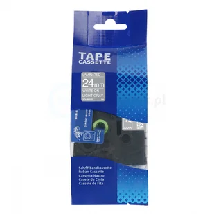 Brother strefadrukarek.pl Taśma TZe-MQL55 24mm x 5m matowa jasnoszara biały nadruk - zamiennik| OSZCZĘDZAJ DO 80% - ZADZWOŃ! 730811399 PROMOCJA! TZE-MQL55 - Taśmy do drukarek barwiące - miniaturka - grafika 2
