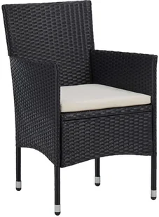 vidaXL 5-częściowy zestaw mebli ogrodowych czarny polirattan i akacja 3058322 - Meble ogrodowe - miniaturka - grafika 6