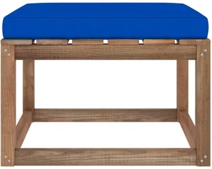 VidaXL Lumarko Podnóżek ogrodowy z niebieską poduszką 3067270 VidaXL - Pufy i podnóżki - miniaturka - grafika 3