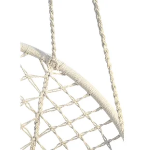 SASKA GARDEN Hamak ażurowy fotel wiszący 80x60cm luxe z poduszką ecru 1026947 - Fotele ogrodowe wiszące - miniaturka - grafika 7