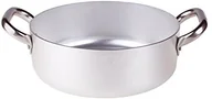 Rondle - Pentole Agnelli pentole agnelli aluminium Profi 3 MM, płaskie rondel z dwoma uchwytami, srebrny/czarny, 60 cm ALMA10660 - miniaturka - grafika 1