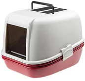 Kuwety dla kotów - Argi Magix ferplast kot z przykrywką, wymiary 55,5 x 45,5 x 41 cm, bordowy - miniaturka - grafika 1