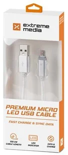 Natec Extreme Media kabel microUSB USB 2.0 M 1m srebrny LED ładowania (NKA-1209) - Kable USB - miniaturka - grafika 8