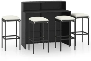 vidaXL 5-cz zestaw mebli barowych do ogrodu z poduszkami czarny 3064879 - Pozostałe meble ogrodowe - miniaturka - grafika 2
