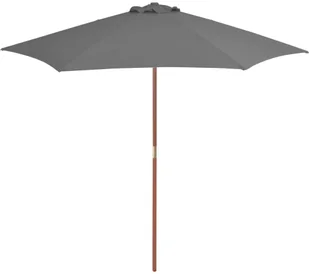 vidaXL Parasol ogrodowy na drewnianym słupku, 270 cm, antracytowy - Parasole ogrodowe - miniaturka - grafika 2