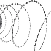 Łańcuchy i liny stalowe - vidaXL vidaXL Rolka z drutem kolczastym żyletkowym ze stali ocynkowanej 100m NATO - miniaturka - grafika 1
