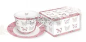 Filiżanki - Nuova R2S Easy life PORCELANOWA FILIŻANKA ŚNIADANIOWA ZE SPODKIEM - Papillions MOTYLE (251 MAPI) - miniaturka - grafika 1