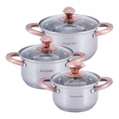 Zestawy garnków i patelni - Kamille Elegancki zestaw komplet garnków ze stali nierdzewnej 6el. 4936 - miniaturka - grafika 1
