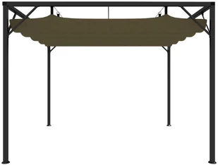 vidaXL Altana ogrodowa ze zwijanym dachem, 3x3 m, taupe, 180 g/m - Altany ogrodowe - miniaturka - grafika 3