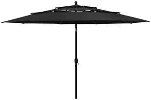 vidaXL 3-poziomowy parasol na aluminiowym słupku, czarny, 3,5 m vidaXL - Parasole ogrodowe - miniaturka - grafika 2