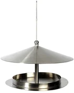 Karmniki dla ptaków - Luxus-Vogelhaus Luksusowy domek dla ptaków 11600 okrągły designerski karmnik dla ptaków srebrny połysk ze stali szlachetnej z drutem do zawieszenia - miniaturka - grafika 1