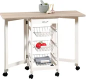 Wózki kuchenne - Wózek kuchenny z rozkładanym blatem 3 półki KESPER 25817 - miniaturka - grafika 1