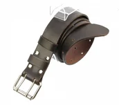 Paski - WIREX (PL) Wojskowy Pas Męski Skórzany OFICER RUBIN (PL) Skóra Licowa CZEKOLADOWY Super Wytrzymały Gładki PR2K XXL - miniaturka - grafika 1