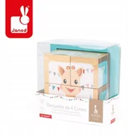 Puzzle - Janod Klocki drewniane Puzzle 6w1 Żyrafka Sophie - miniaturka - grafika 1