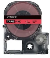 Papier do drukarek - Epson HTC12PW, 12mm x 8m, czarny druk / ružový podkład, taśma zamiennik - miniaturka - grafika 1