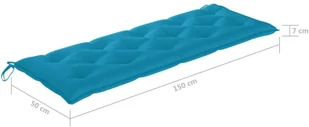 VidaXL Sztaplowana ławka ogrodowa z poduszką, 159 cm, drewno tekowe 3063325 VidaXL - Ławki ogrodowe - miniaturka - grafika 11
