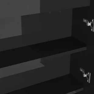 vidaXL vidaXL Szafka łazienkowa z lustrem 80x15x60 cm MDF czerń z połyskiem 8720286391570 - Szafki łazienkowe - miniaturka - grafika 4