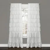 Zasłony - Lush Decor falbanką zasłona okienna panel, 84, 127 cm, biały C10853P13-000 - miniaturka - grafika 1