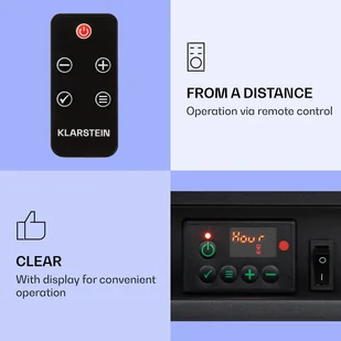 Klarstein Klarstein Studio 5 Arc kominek  elektryczny 1800 W płomienie LED grzejnik elektryczny/wentylator pilot FP6-Studio5ArcSmartB - Kominki elektryczne - miniaturka - grafika 9