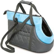 Sprzęt podróżny i transportery dla psów - HOBBYDOG R1 TORBA CZARNY Z TURKUSOWYM SZALEM NUBUK R1 TORCTS19 - miniaturka - grafika 1