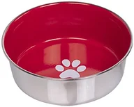 Miski dla kotów - Nobby miska ze stali nierdzewnej "Heavy Paw", antypoślizgowa, czerwone, 16.5 cm, 0,95 litrów, czerwony - miniaturka - grafika 1