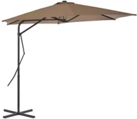 Parasole ogrodowe - vidaXL Parasol ogrodowy na słupku stalowym, 300 cm, kolor taupe - miniaturka - grafika 1