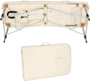 tectake 3-strefowy stół do masażu z 5 cm wyściółką i aluminiową ramą - beżowy 401047 - Stoły i łóżka do masażu - miniaturka - grafika 5