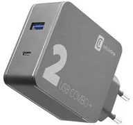 Ładowarki do telefonów - Ładowarka sieciowa CellularLine Multipower 2 Combo Plus,1x USB 3.0 1x USB-C PD 48W + 1,6 m USB-C kabel ACHITKITC2CQCPD48K) Czarna - miniaturka - grafika 1