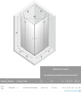 New Trendy Avexa kabina PROSTOKĄTNA 110x80x200 cm przejrzyste EXK-1530 - Kabiny prysznicowe - miniaturka - grafika 2