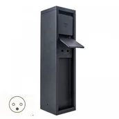 Rozdzielnie elektryczne - LUTEC MAINS Czarny mat, 2x gniazdo elektryczne IP54 Słupek ogrodowy Lutec 9702202012 ( na stanie 11szt.) 9702202012 - miniaturka - grafika 1