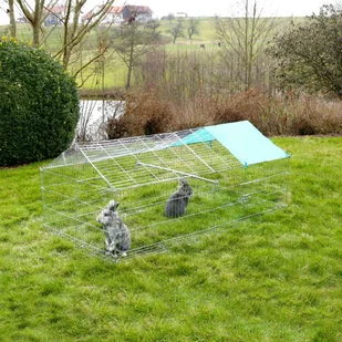 Kerbl Wybieg dla małych zwierząt Easy, srebrny, 81712 - Klatki dla gryzoni - miniaturka - grafika 3