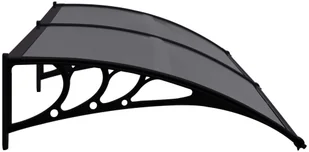 vidaXL Daszek nad drzwi wejściowe, czarny, 240 x 80 cm, PC - Markizy - miniaturka - grafika 3