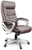 Fotele i krzesła biurowe - Eago Fotel biurowy skórzany EG226, brązowy - miniaturka - grafika 1