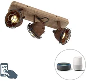 Systemy inteligentnych domów - QAZQA Inteligentny punktowy rdzawobrązowy odchylany w tym 3 WiFi GU10 - Gina - miniaturka - grafika 1