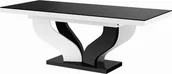 Stoły - Hubertus Stół VIVA 160256 x89 czarny połysk/biały połysk rozkładany HS-VIVA-BW - miniaturka - grafika 1