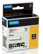 Dodatki do drukarek i skanerów - DYMO RHINO taśma do drukarek Rhino | 18445 | 19mm/5,5m | czarny/biały | winylowa - miniaturka - grafika 1