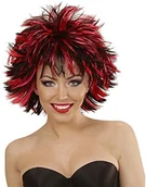 Dodatki do strojów karnawałowych - Widmann Che Czerwony w kratkę czarna Punk peruka 04412 - miniaturka - grafika 1