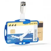 Etui na dokumenty i karty - Etui do kart z klipem 54x85mm niebieskie 25 sztuk /821806/ DU1343-1 - miniaturka - grafika 1