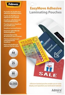 Fellowes Folia samoprzylepna 80 A4 25 szt - Folie do laminatora - miniaturka - grafika 2