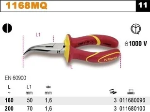 Beta Szczypce półokrągłe 1168mq, 200 mm - Kombinerki i obcęgi - miniaturka - grafika 4