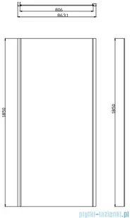 Omnires Bronx kabina prysznicowa 110x90x185cm przejrzyste S2050110+10P90 - Kabiny prysznicowe - miniaturka - grafika 3