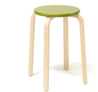 Taborety i hokery - AJ Produkty Stołek drewniany Nemo 530 mm wys., brzoza, zielone - miniaturka - grafika 1