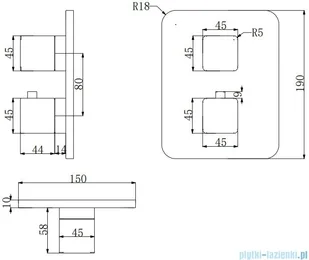 Omnires Parma zestaw podtynkowy natryskowy chrom/biały SYSPM17ACRB | - Baterie podtynkowe - miniaturka - grafika 2