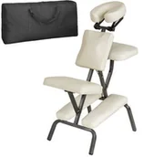 Stoły i łóżka do masażu - TecTake Krzesło do masażu ze sztucznej skóry beżowy 401184 - miniaturka - grafika 1