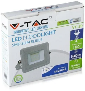 v-tac Projektor LED V-TAC 20W SAMSUNG CHIP Czujnik Ruchu Funkcja Cut-OFF Biały VT-20-S 6400K 1600lm - Lampy pozostałe - miniaturka - grafika 12