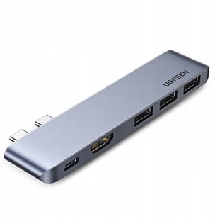 Ugreen Ugreen wielofunkcyjny HUB 2x USB Typ C na USB Typ C PD (Thunderbolt 3, 100W, 4K@60 Hz, 10 Gbps) / HDMI 4K@30 Hz / 3x USB 3.0 do MacBook Pro / Air szary (60559) 60559 - Huby USB - miniaturka - grafika 6