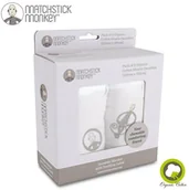 Otulacze - Matchstick Monkey Matchstick Monkey Organic Cotton Swaddle Grey BIO Otulacz z gryzakiem 2 szt - miniaturka - grafika 1