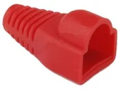 Złącza, przejściówki, adaptery - brak danych Gumowa osłona wtyku RJ-45 czerwon - miniaturka - grafika 1