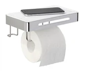 Stojaki i wieszaki na papier toaletowy - Wenko Uchwyt na papier toaletowy PREMIUM PLUS z półką 2 w 1 22776100 - miniaturka - grafika 1