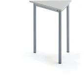 Meble do szkół i przedszkoli - AJ Produkty Biurko SONITUS TRIANGEL, 700x600x720 mm, szary laminat, szary aluminium - miniaturka - grafika 1